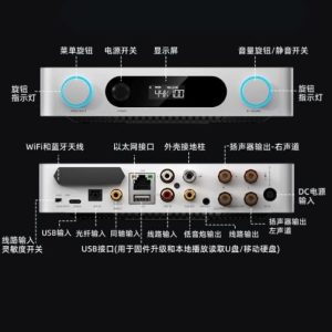 FiiO - Air AMP 串流解碼音響擴音機 | 120Wx2@4Ω輸出 | ES9020Q DAC | 支援Roon Ready,Airplay,QPlay | NAS, USB播放 | USB,光纖,同軸,藍牙,RCA輸入